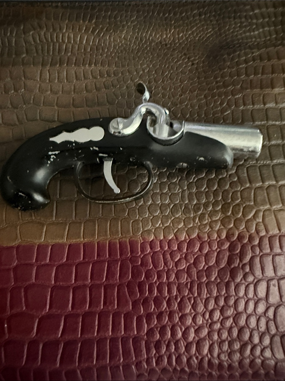 Vintage 1970s Novelty Flintlock Pistol Gun Table Lighter